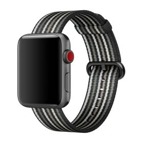 Apple Woven Nylon Apple Watch 38mm / 40mm / 41mm / 42mm Black Stripe