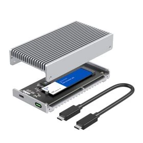 Casecentive M.2 NVMe SSD Enclosure 40Gbps Zilver 