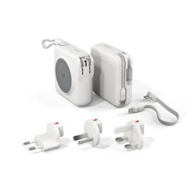 Epico Travel UltraPack 3-in-1 Draagbare Draadloze Magnetische Powerbank 10.000mAh en Wandlader Wit