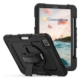 Casecentive Handstrap Pro Hardcase met handvat iPad Pro 12.9" 2022 / 2021 / 2020 / 2018 zwart
