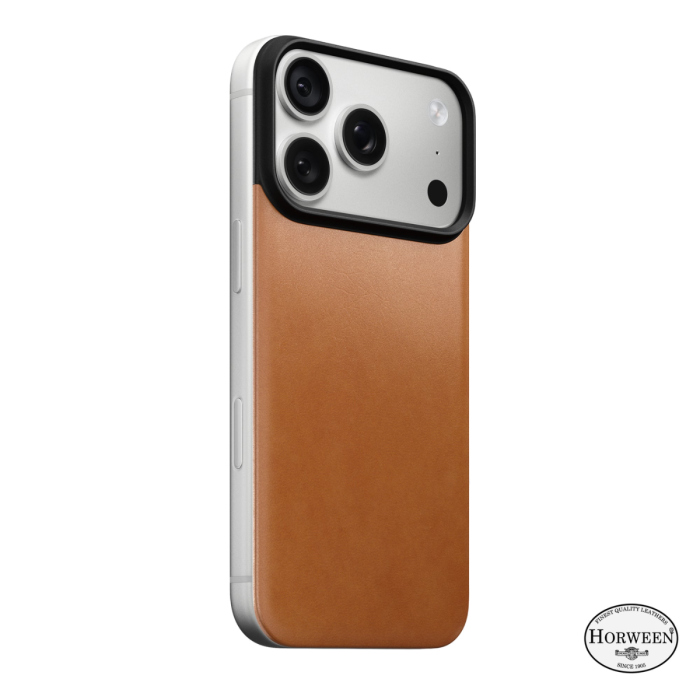 Nomad Magnetic Leather Back Horween MagSafe iPhone 18 Pro Saddle