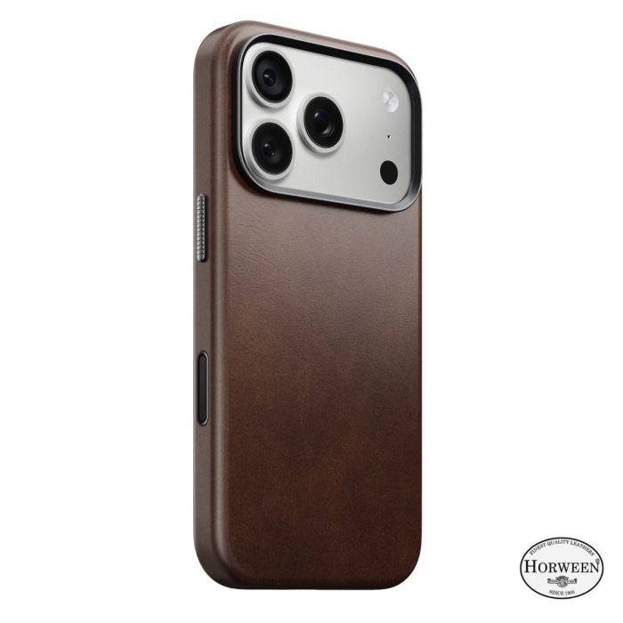 Nomad Traditional Leather Case Horween iPhone 18 Pro Rustic Brown
