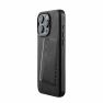 Mujjo Leather Wallet Case iPhone 15 Pro Max zwart sticky