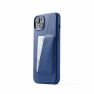 Mujjo Leather Wallet Case met MagSafe iPhone 14 / 15 Plus blauw sticky