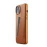 Mujjo Leather Wallet Case iPhone 14 / 15 Plus bruin sticky