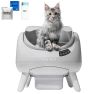 CATLINK Open X Lite - Open Top Zelfreinigende Automatische Kattenbak Wit sticky