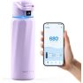 WaterH Boost Smart Water Bottle Paars sticky