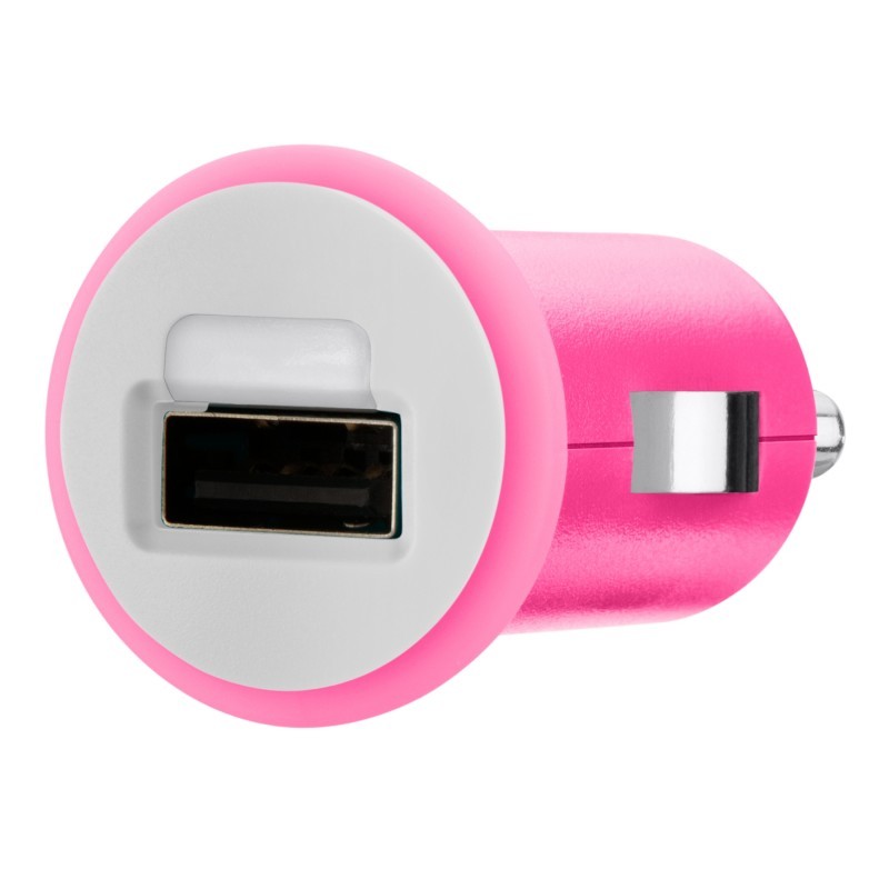 Micro 1A Car Charger USB Pink