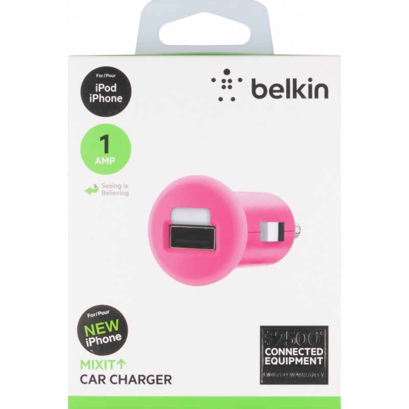 Micro 1A Car Charger USB Pink