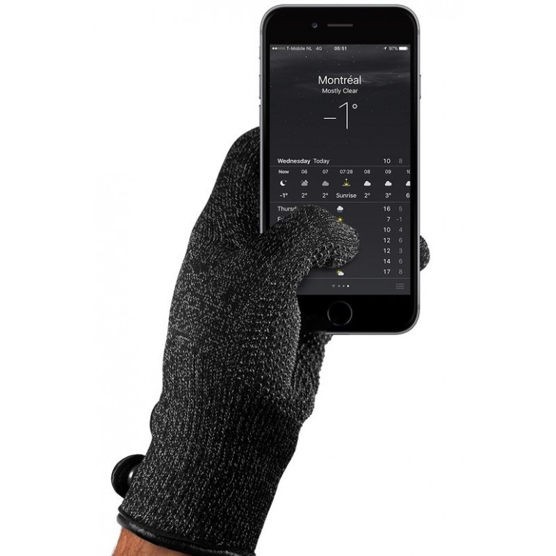 Mujjo Single-Layered Touchscreen Gloves (S) zwart 