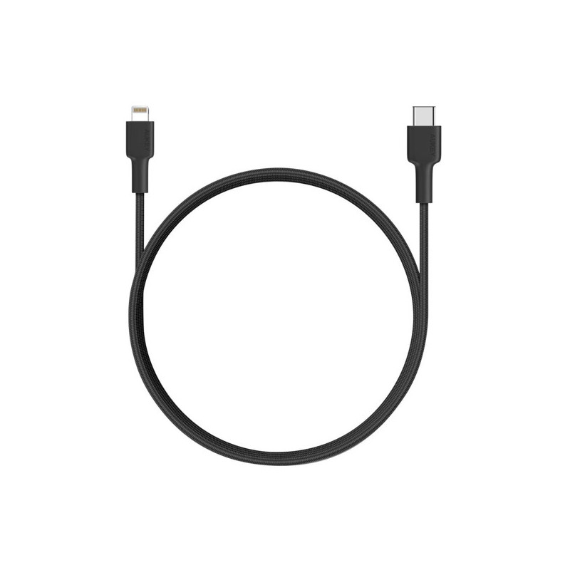 Aukey kabel USB-C naar Lightning 1.2m zwart