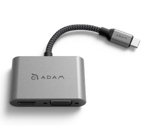 ADAM elements CASA Hub VH1 USB-C 3.1 to VGA / HDMI grijs