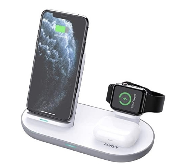 Aukey 3-in-1 Wireless Charging Station wit