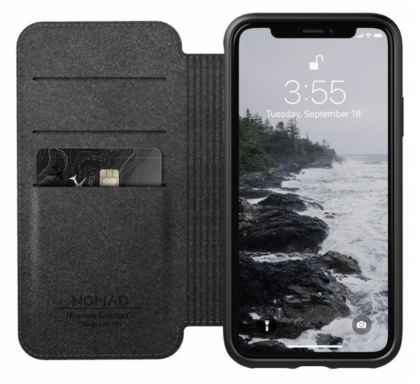 Nomad Rugged Case Folio Leather iPhone X / XS bruin