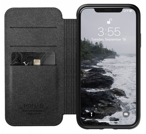 Nomad Rugged Case Folio Leather iPhone XR bruin