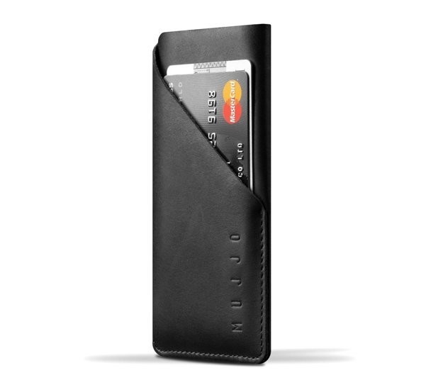 Mujjo wallet leren sleeve iPhone X / XS zwart