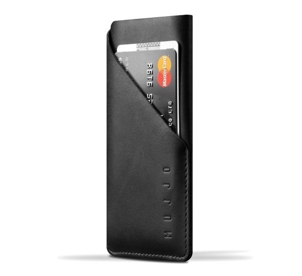 Mujjo wallet leren sleeve iPhone 7 / 8 / SE 2020 zwart