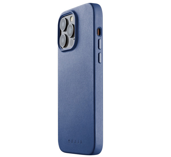 Mujjo Leather Case met MagSafe iPhone 14 Pro blauw