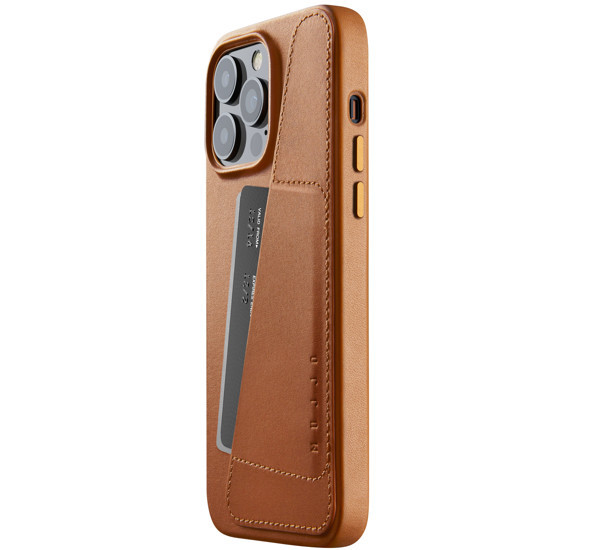 Mujjo Leather Wallet Case iPhone 14 Pro Max bruin