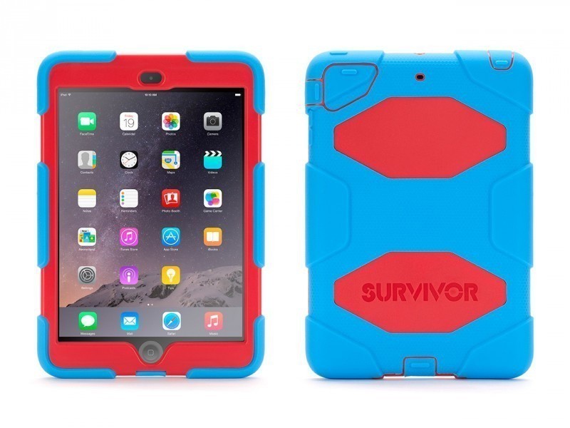 Griffin Survivor All-Terrain hardcase iPad Mini 1/2/3 blauw-rood