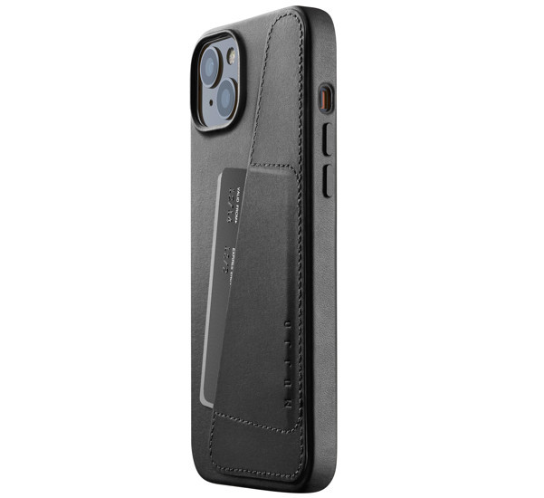 Mujjo Leather Wallet Case iPhone 14 / 15 Plus zwart