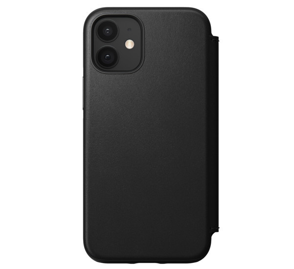 Nomad Rugged Folio Leather Case iPhone 12 Mini zwart