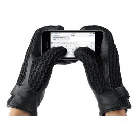 Mujjo Leather Crochet Touchscreen Gloves Size 9 (L)