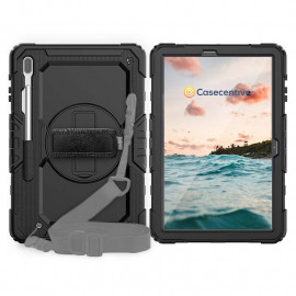 Casecentive Handstrap Pro Hardcase met handvat Galaxy Tab S7 FE 2021 zwart