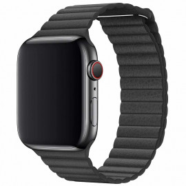 Apple - Leather loop Apple Watch 42mm / 44mm / 45mm - Medium - Black