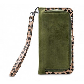 Mobilize 2in1 Gelly Wallet Zipper Case iPhone XR olijf/leopard