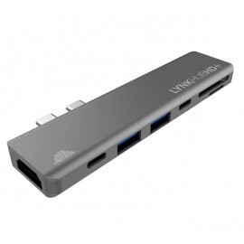 intelliARMOR USB-C 7 in 1 MacBook LynkHUB HD+ space gray