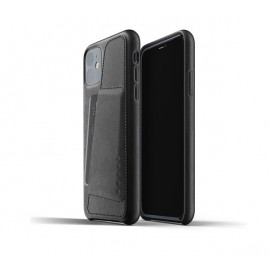 Mujjo Leather Wallet Case iPhone 11 zwart
