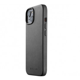 Mujjo Leather Case met MagSafe iPhone 14 / 15 zwart