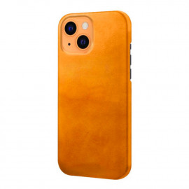 Casecentive Leren Back case iPhone 14 Pro tan