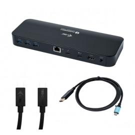 i-Tec Thunderbolt 3 Dual 4K Docking Station + USB-C / DP kabel zwart