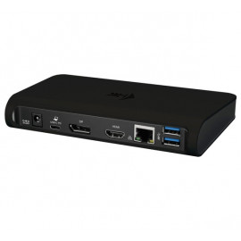 i-Tec Thunderbolt 3 / USB-C Dual Display Docking Station + USB C / USB C kabel zwart