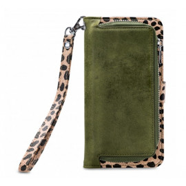 Mobilize 2in1 Gelly Wallet Zipper Case iPhone 11 olijfgroen / leopard