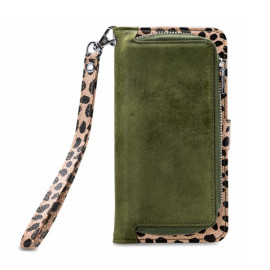Mobilize 2in1 Gelly Wallet Zipper Case Samsung Galaxy S10e olijfgroen / leopard