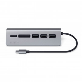 Satechi Type-C Aluminium USB Hub & Card Reader Space grijs