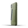 Mujjo Leather Wallet Case iPhone XS Max groen sticky