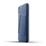 Mujjo Leather Wallet Case iPhone XS Max blauw sticky