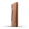 Mujjo Leather Wallet Case iPhone XS Max bruin sticky