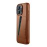Mujjo Leather Wallet Case iPhone 16 Pro Max bruin sticky