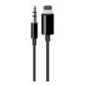 Apple Lightning naar 3,5mm (AUX) kabel 1,2m zwart sticky