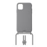 Laut Pastels case met koord iPhone 12 / iPhone 12 Pro grijs sticky