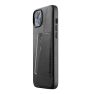 Mujjo Leather Wallet Case iPhone 14 / 15 Plus zwart sticky