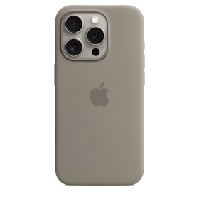Apple Siliconen MagSafe-hoesje voor iPhone 15 Pro Clay.