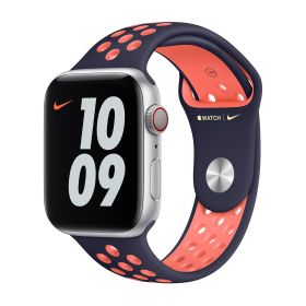 Apple Nike Sport Band Apple Watch 44mm / 45mm / 46mm / 49mm Blue Black / Bright Mango