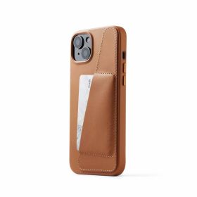 Mujjo Leather Wallet Case met MagSafe iPhone 14 / 15 Plus bruin