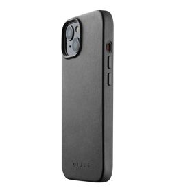 Mujjo Leather Case met MagSafe iPhone 14 zwart